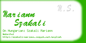 mariann szakali business card